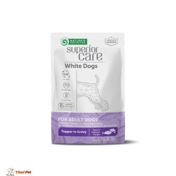 Nature's Protection Superior Care White Dogs za odrasle pse sa tunom i lososom u sosu 70g