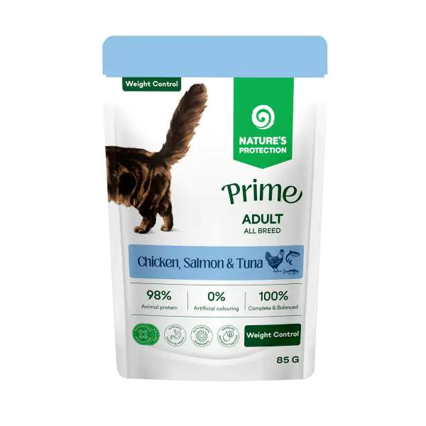 Nature's Protection Prime Adult Cat Weight control Chicken, Salmon & Tuna 85g