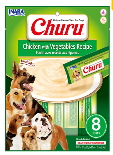 Inaba Dog Churu Chicken with Vegetables recipe 8x20g