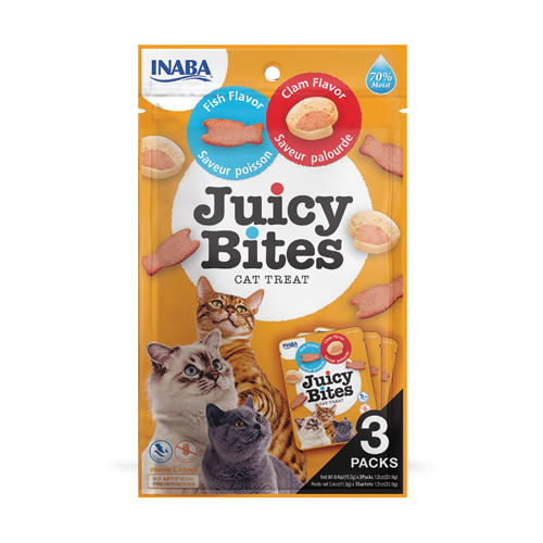 Inaba Cat Juicy Bites sočni zalogaji sa ribom i lignjama 3x11g